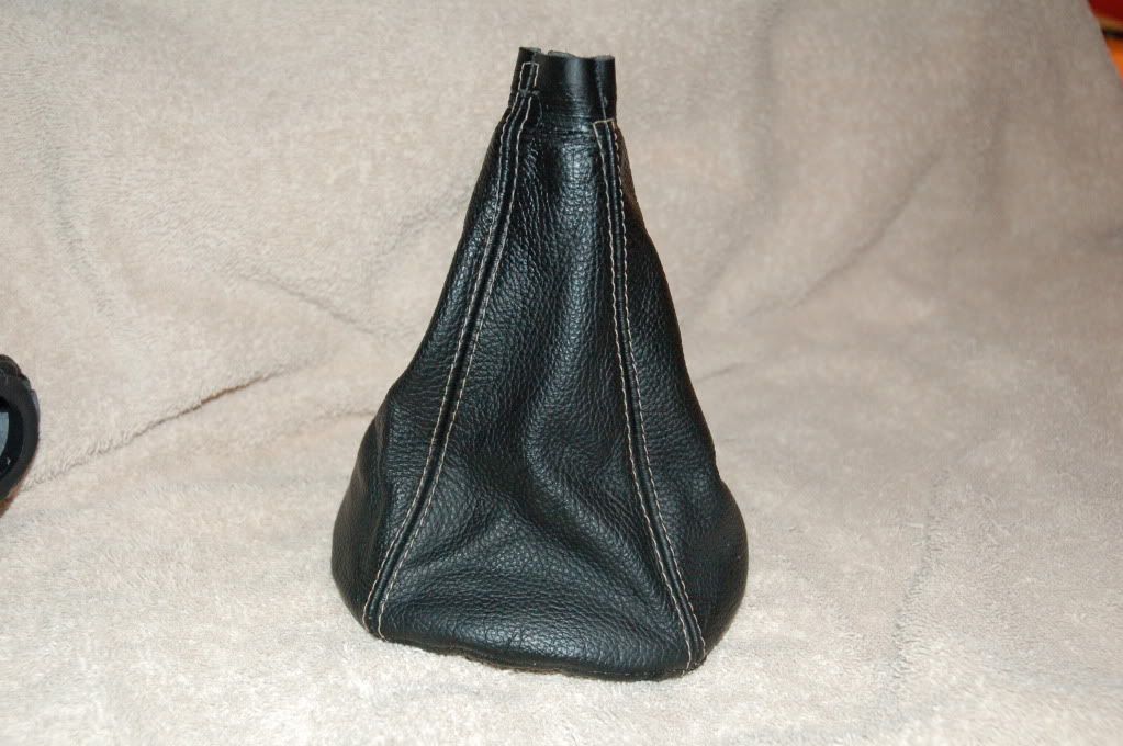 Custom Shift and eBrake Boots Black with Tan stiching VW Vortex